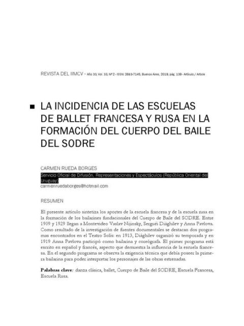 La incidencia de las escuelas de ballet francesa y rusa