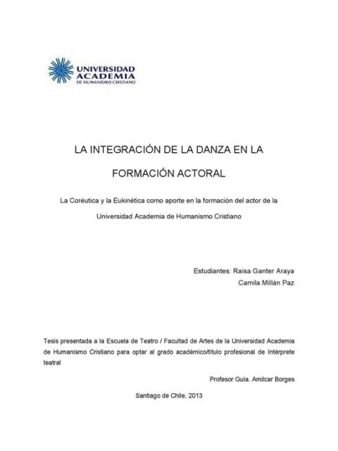 La integración de la danza en la formación actoral la coréutica y la eukinética