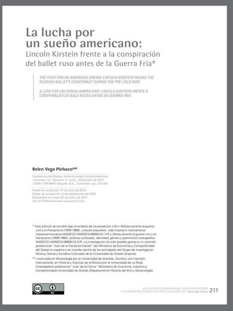 La lucha por un “sueño americano”: Lincoln Kirstein frente a la “conspiración” del ballet ruso antes de la Guerra Fría