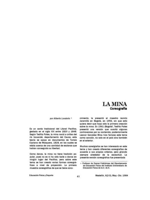 La mina Coreografía