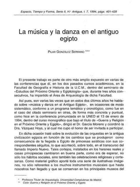 La música y la danza en el antiguo Egipto