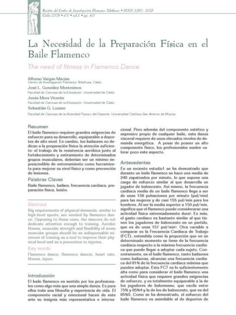 La Necesidad de la Preparación Física en el Baile Flamenco