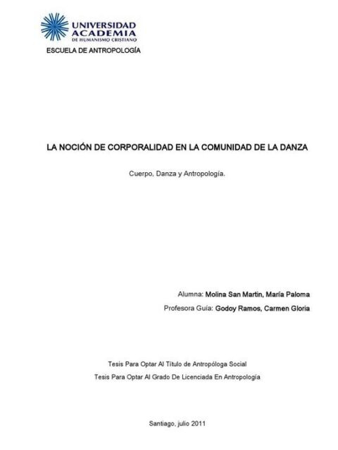 La noción de corporalidad en la comunidad de la danza