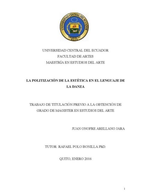 La politización de la estética en el lenguaje de la danza