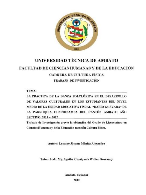 La practica de la danza folclórica en el desarrollo de valores culturales