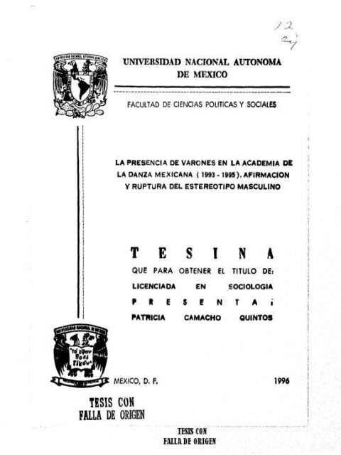 La presencia de varones en la Academia de la Danza Mexicana (1993-1995)