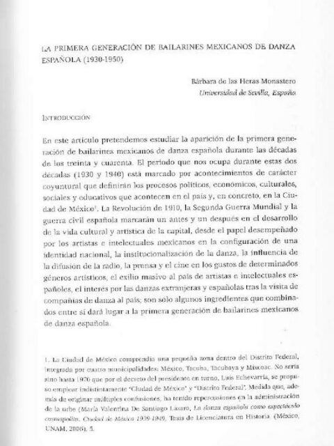 La primera generación de bailarines mexicanos de danza española