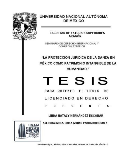 La protección jurídica de la danza en México como patrimonio intangible de la humanidad