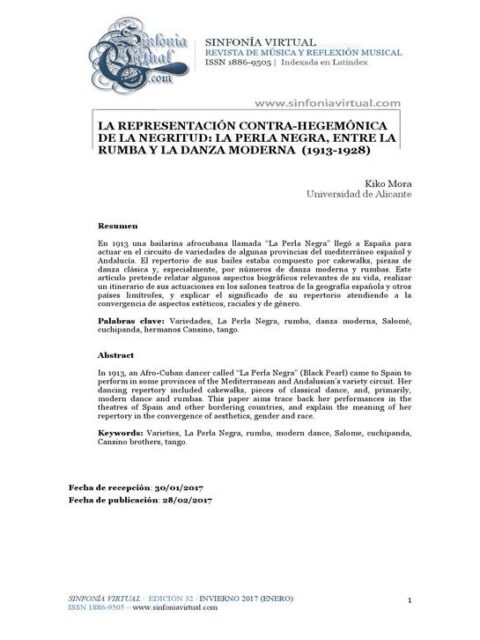 La representación contra-hegemónica de la negritud