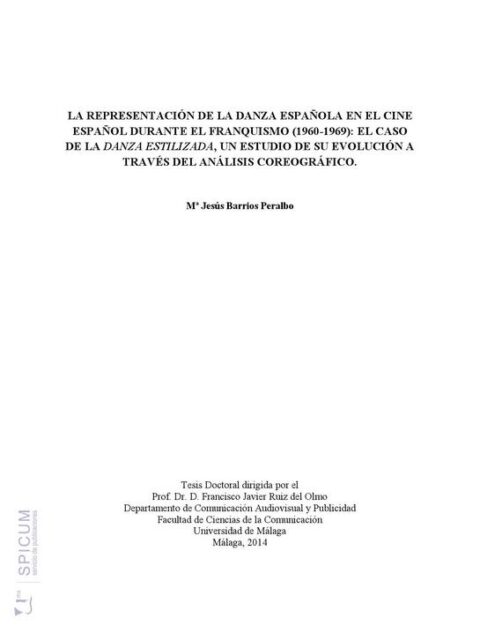 La representación de la danza española en el cine español durante el franquismo (1960-1969)