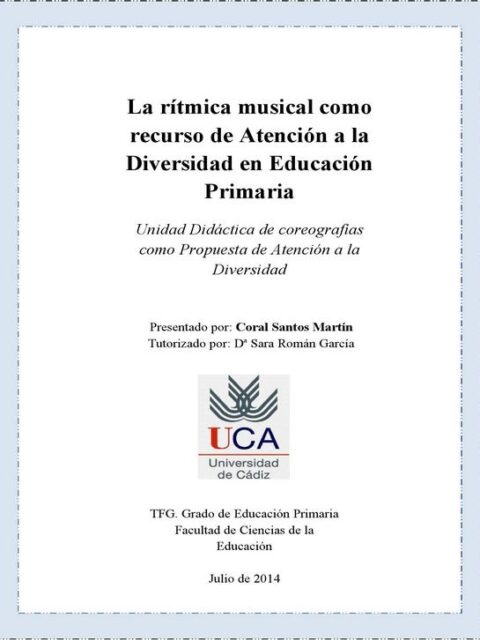 La Rítmica Musical como recuso de Atención a la Diversidad en Educación Primaria