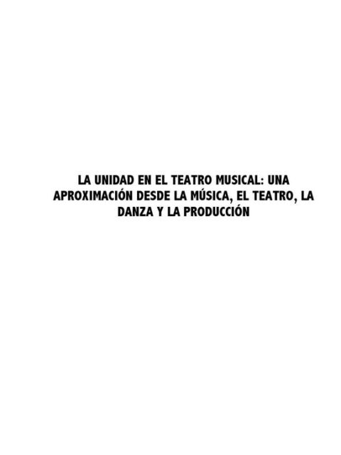 La unidad en el teatro musical