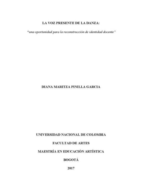 La voz presente de la danza: “una oportunidad para la reconstrucción de identidad docente”