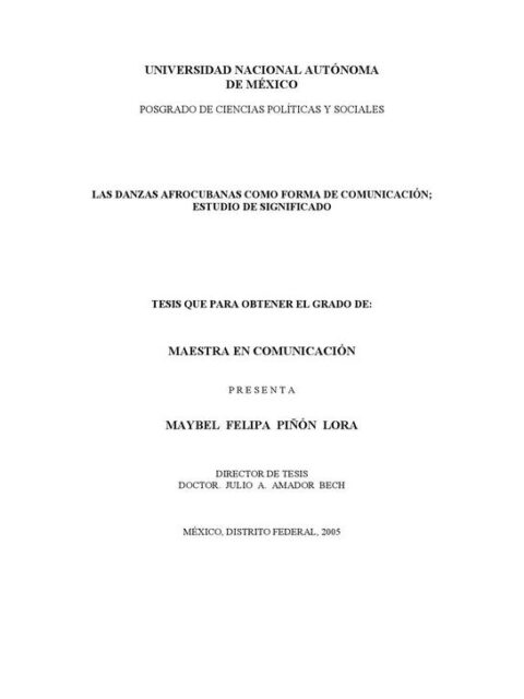 Las danzas afrocubanas como forma de comunicacion