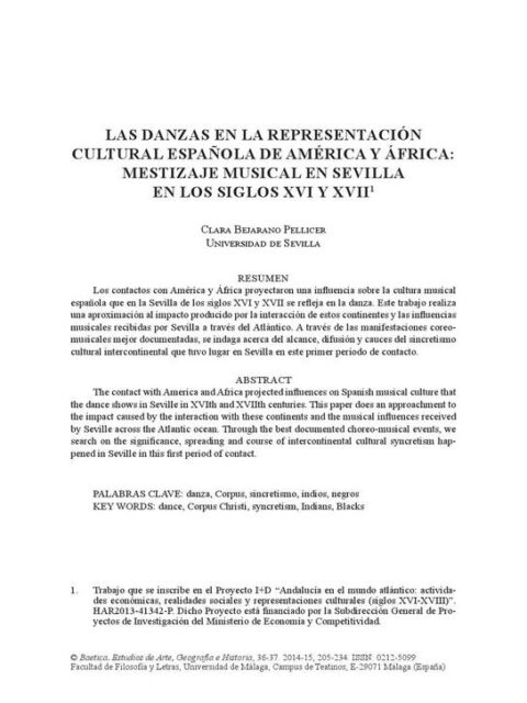 Las danzas en la representación cultural española de América y África