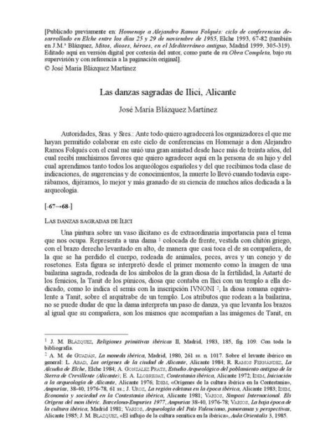 Las danzas sagradas de Ilici, Alicante