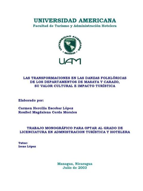 Las Transformaciones en las danzas folklóricas de los departamentos de Masaya y Carazo