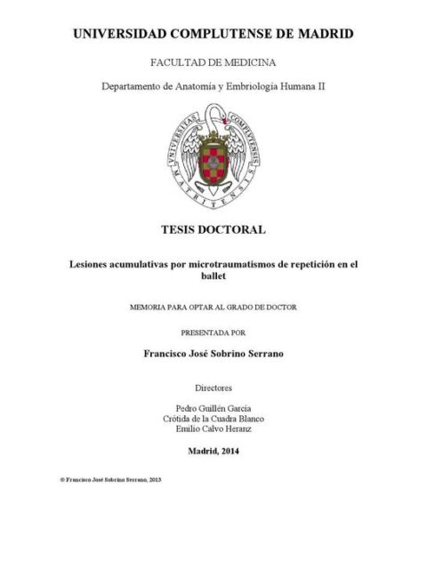 Lesiones acumulativas por microtraumatismos de repetición en el ballet
