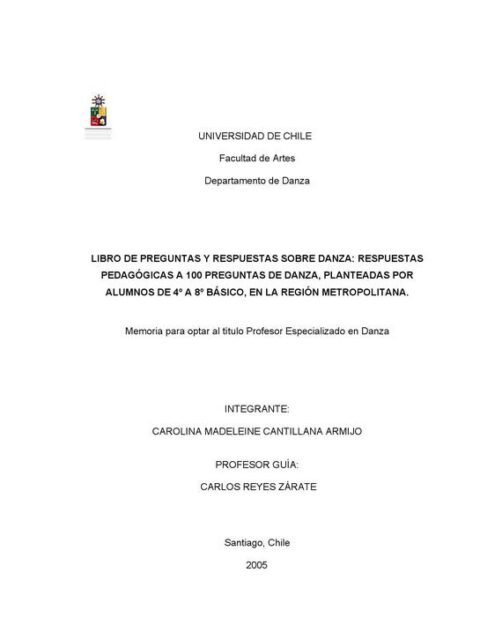 Libro de Preguntas y Respuestas sobre Danza