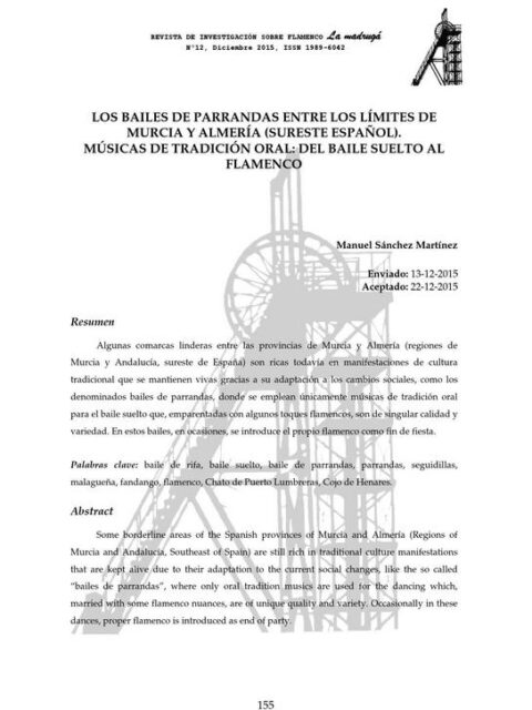 Los bailes de parrandas en los límites entre Murcia y Almería (SE de España)