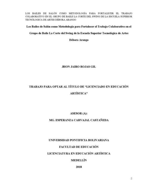 Los bailes de salón como metodología para fortalecer el trabajo colaborativo