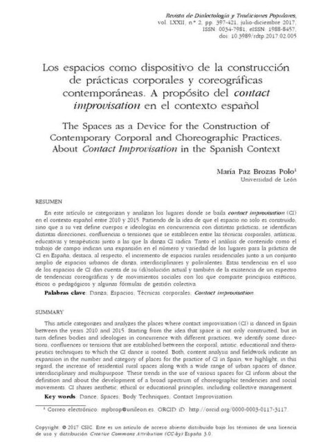 Los espacios como dispositivo de la construcción de prácticas corporales y coreográficas contemporáneas