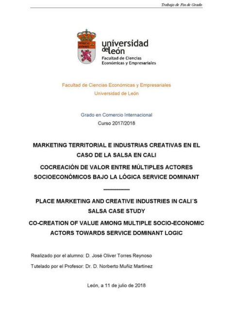 Marketing territorial e industrias creativas en el caso de la salsa en Cali