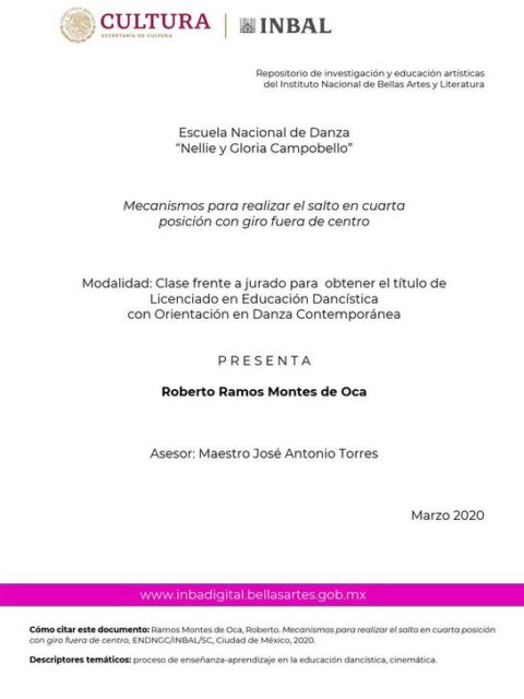 Mecanismos para realizar el salto en cuarta posición con giro fuera de centro