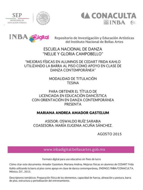 Mejoras físicas en alumnos de CEDART Frida Kahlo