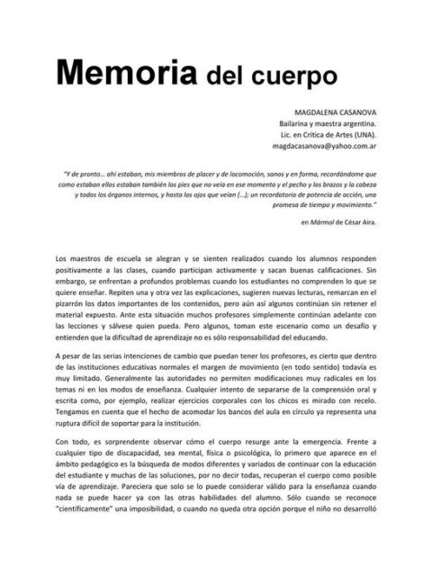 Memoria del cuerpo