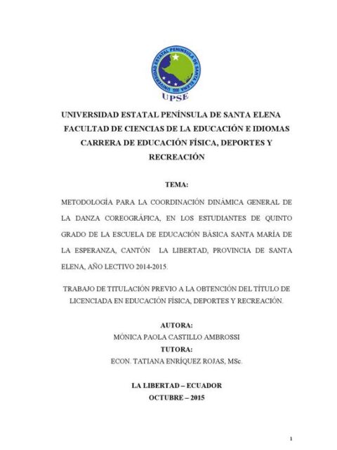Metodología para la coordinación dinámica general de la danza coreográfica