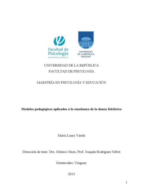 Modelos pedagógicos aplicados a la enseñanza de la danza folclórica