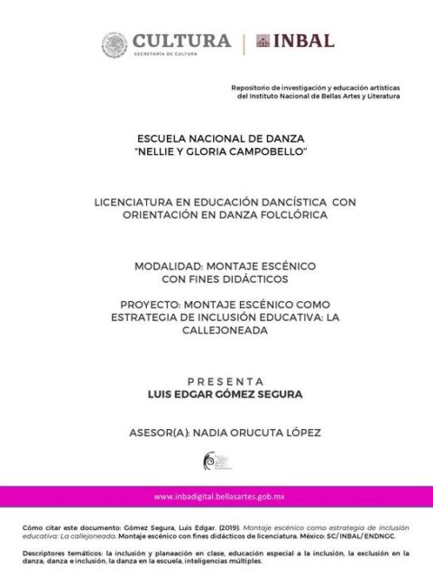 Montaje escénico como estrategia de inclusión educativa