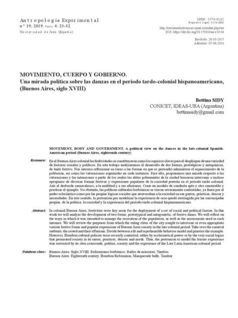 Movimiento, cuerpo y gobierno