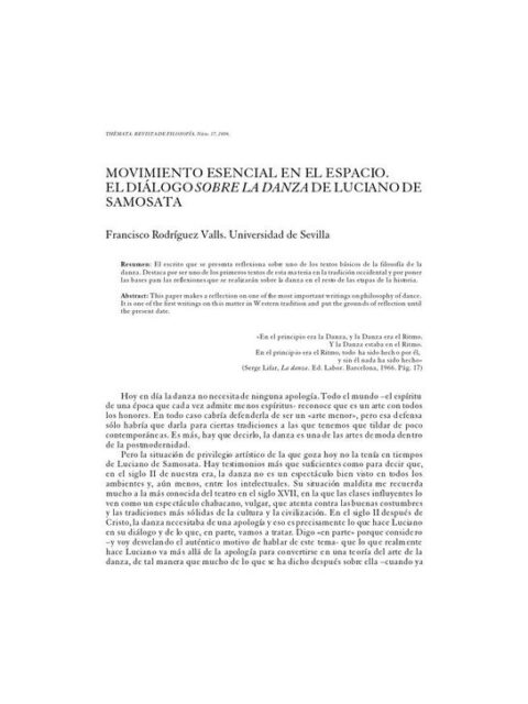 Movimiento esencial en el espacio
