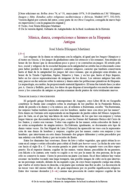 Música, danza, competiciones e himnos en la Hispania Antigua