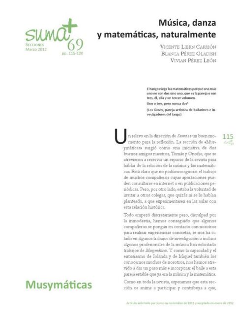 Música, danza y matemáticas, naturalmente