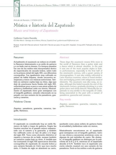 Música e historia del Zapateado