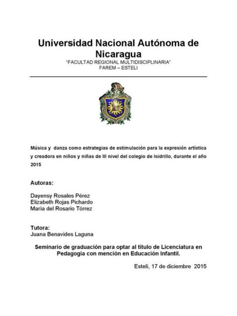 Música y danza como estrategias de estimulación para la expresión artística y creadora
