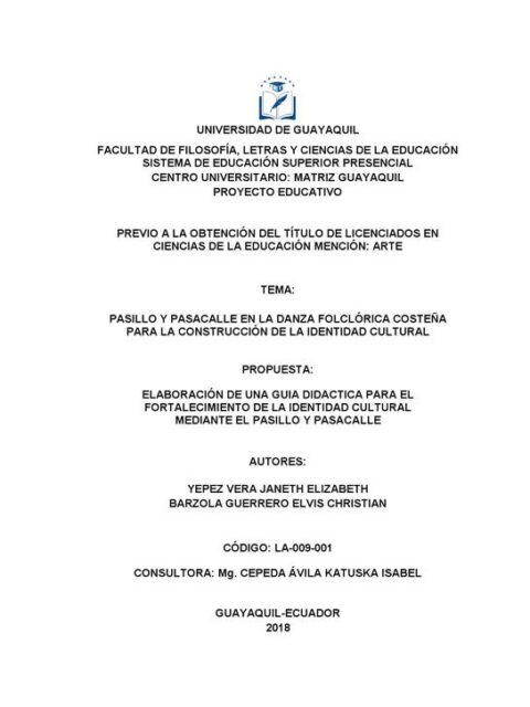 Pasillo y pasacalle en la danza folclórica costeña para la construcción de la identidad cultural