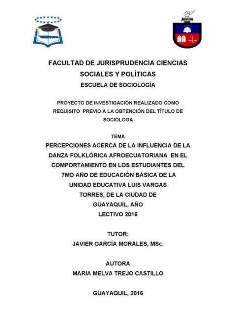 Percepciones acerca de la Influencia de la danza folclórica afroecuatoriana en el comportamiento en los estudiantes
