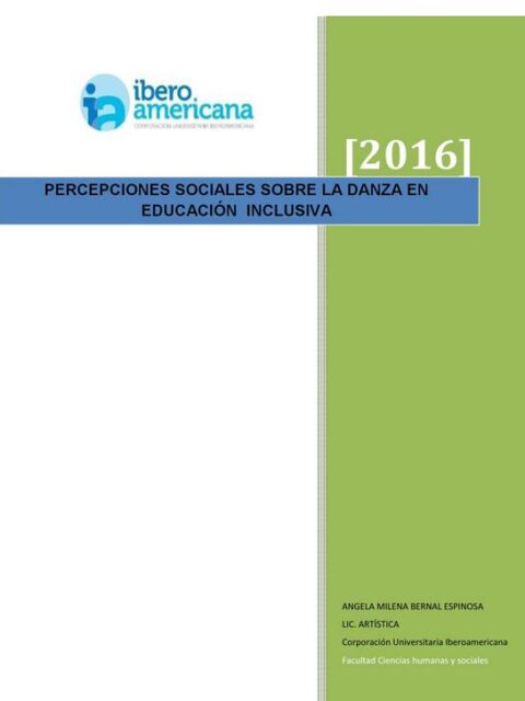 Percepciones sociales sobre danza en la educación inclusiva