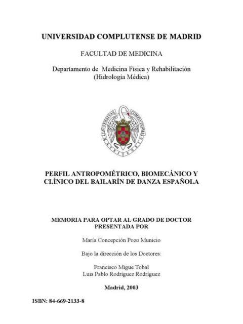 Perfil antropométrico, biomecánico y clínico del bailarín de danza española