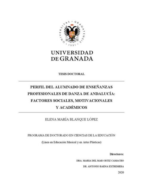 Perfil del alumnado de enseñanzas profesionales de danza de Andalucía