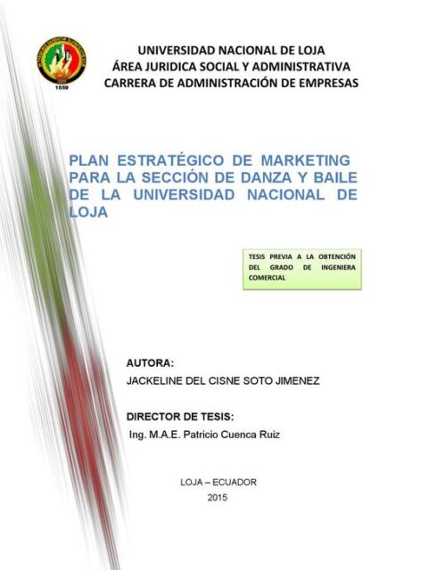 Plan estratégico de marketing para  sección de danza y baile de la Universidad Nacional de Loja
