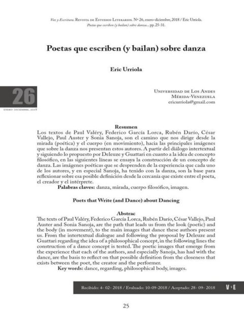 Poetas que escriben (y bailan) sobre danza