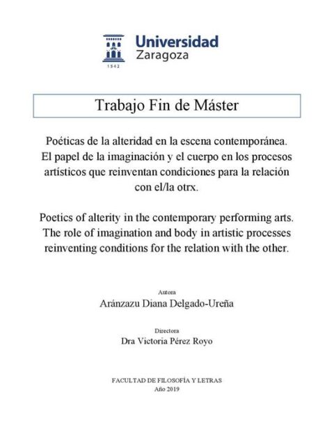 Poéticas de la alteridad en la escena contemporánea