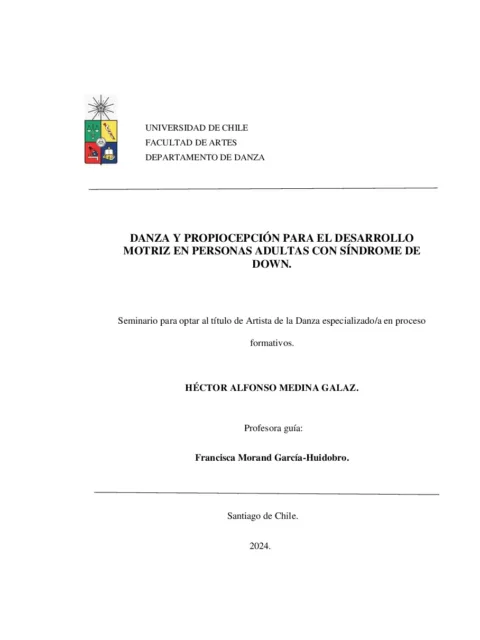 Danza y propiocepción para el desarrollo motriz en personas adultas con síndrome de down