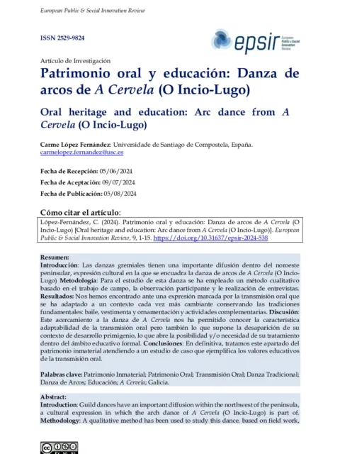 Patrimonio oral y educación: Danza de arcos de A Cervela (O Incio-Lugo)