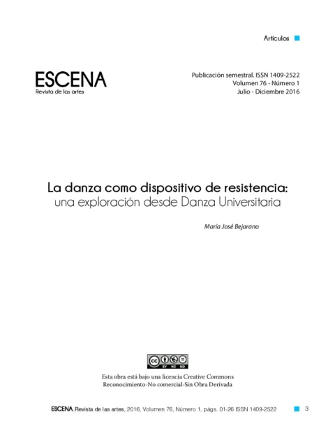 La danza como dispositivo de resistencia: una exploración desde Danza Universitaria